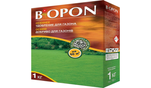 Biopon удобрение гранулированное осеннее для газонов 1кг